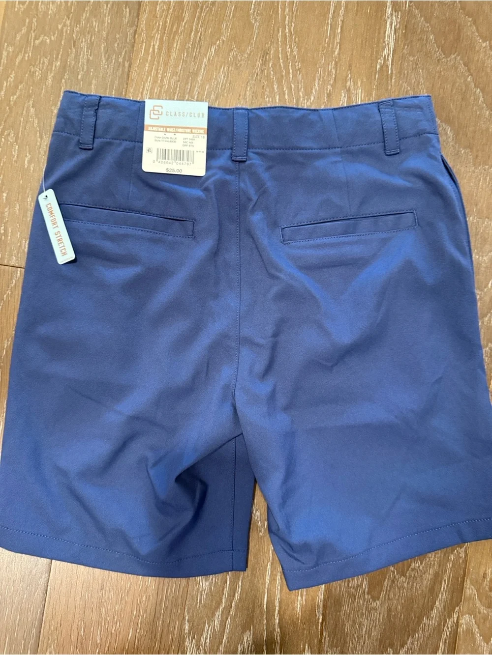 Class Club Navy Blue Kids' Shorts Adjustable Waistband Zip up